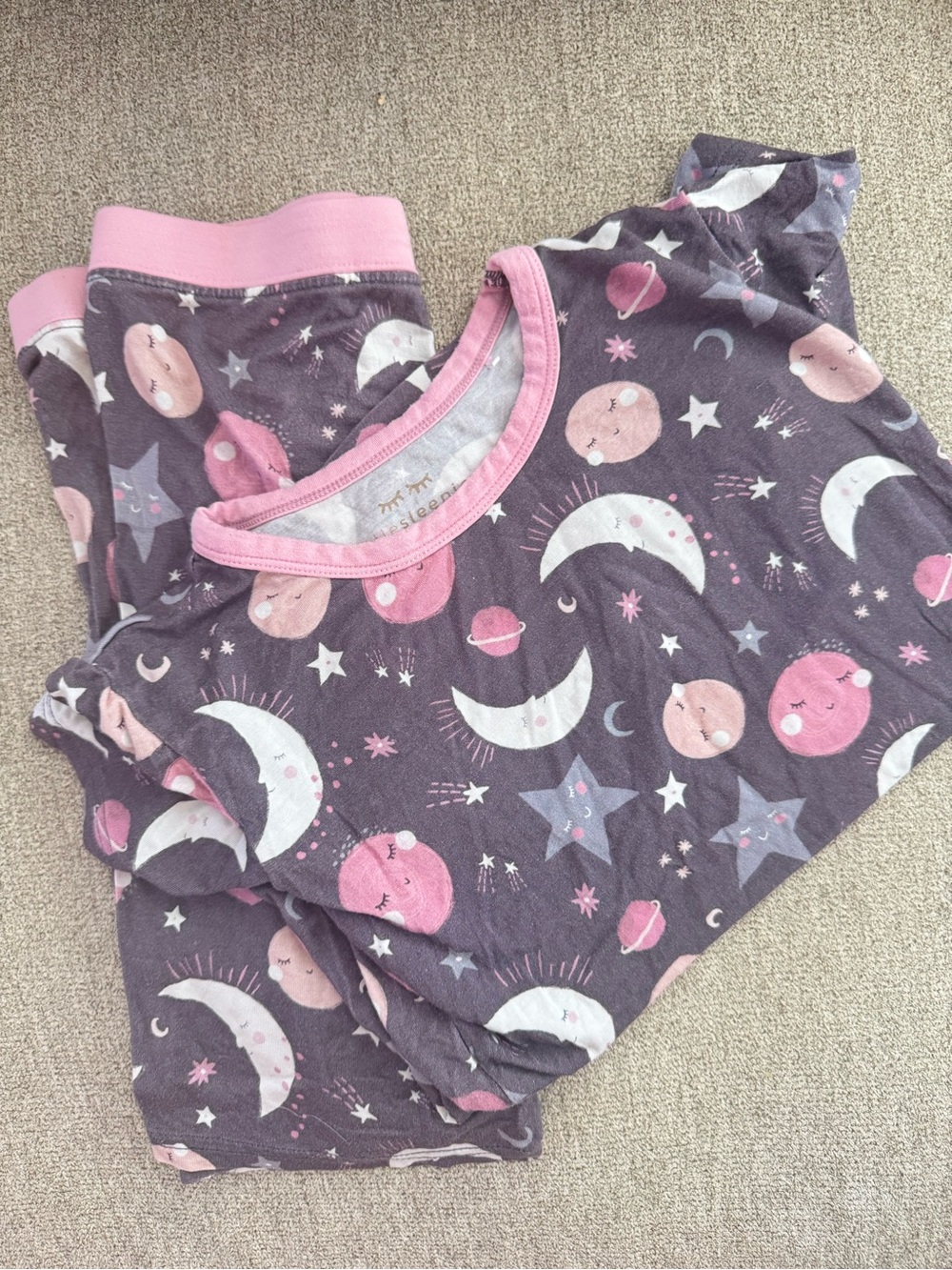Pink To the Moon & Back Two-Piece Pajama Set